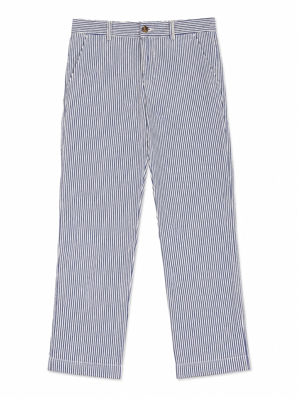 Polo Ralph Lauren Boys Blue White Striped Seersucker Pants Size 16 Cotton